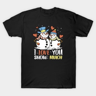 Warm Winter Hugs: Snowmen in Love T-Shirt